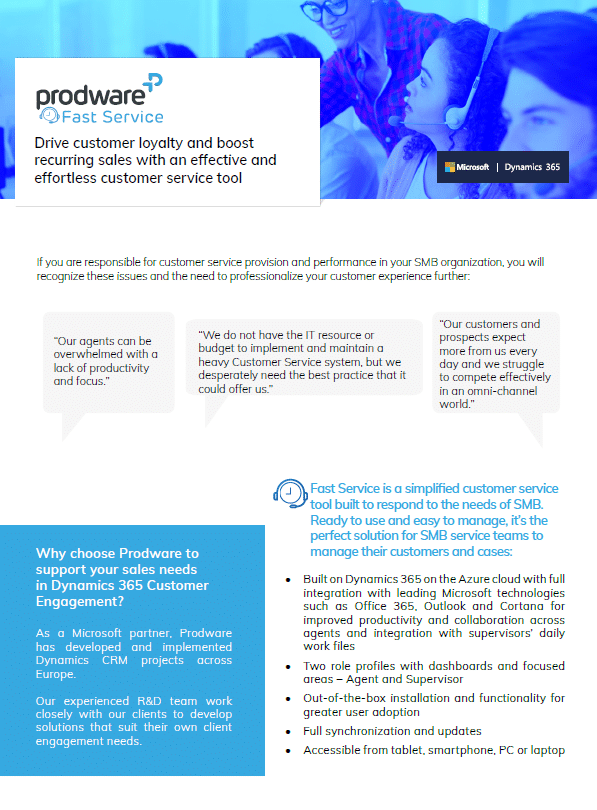 Fast Service CRM | Brochure | Prodware Georgia