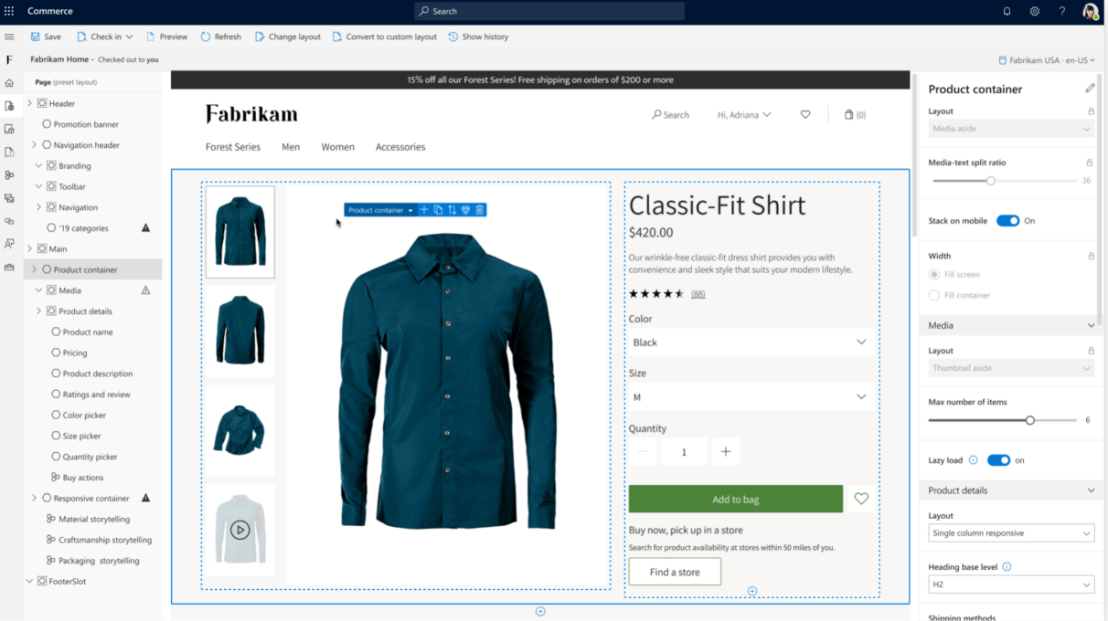 Create your e-commerce store pages