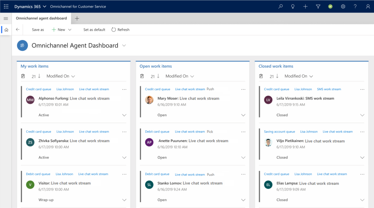 Omnichannel dashboard