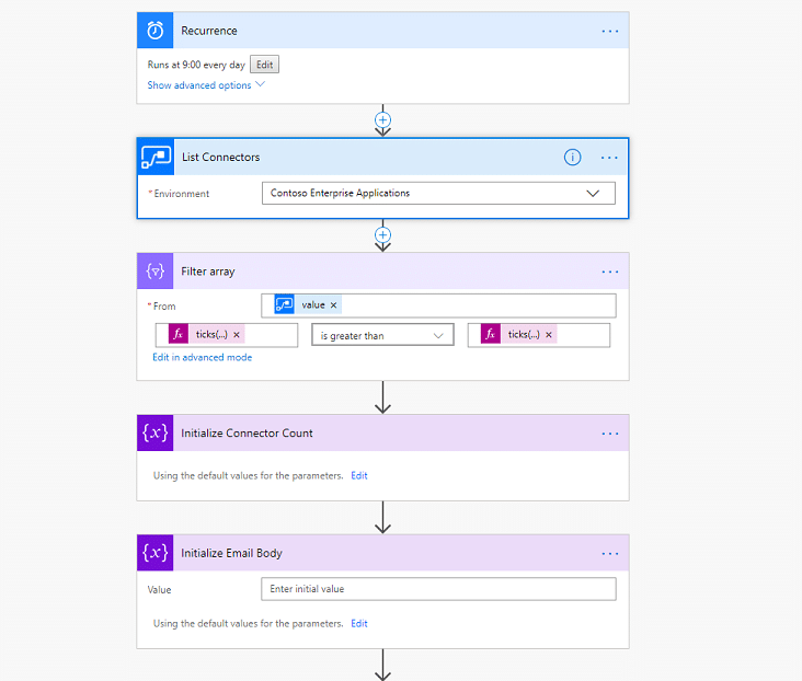 Adding connectors to a flow
